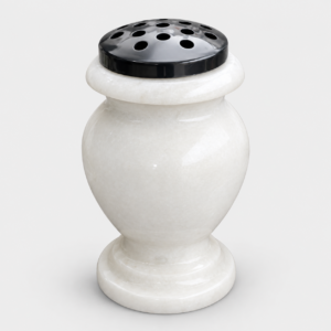 Tombstone marble cemetery vases