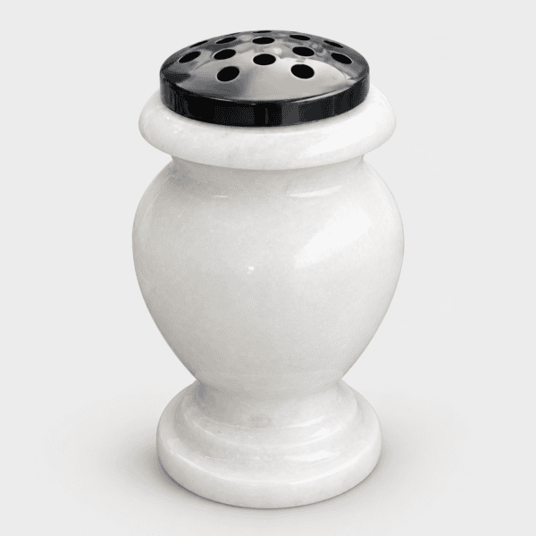 Tombstone marble cemetery vases