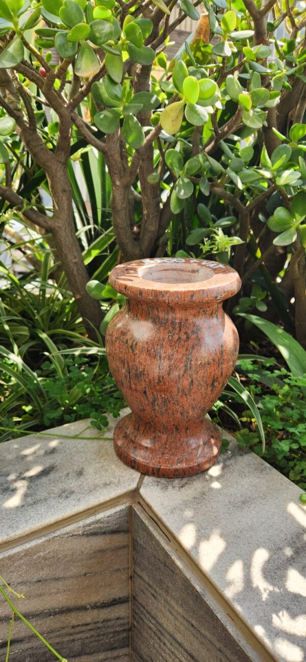 Tombstone red vase granite