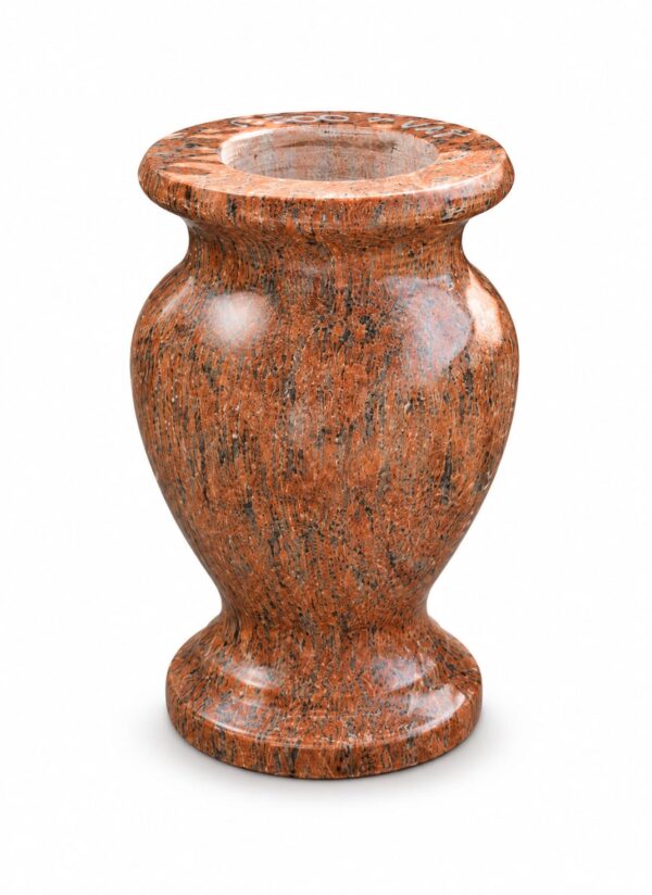granite headstone vase red