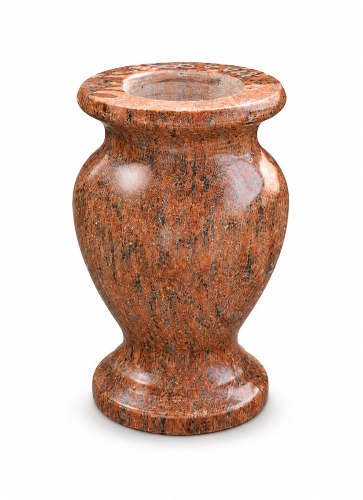 granite headstone vase red